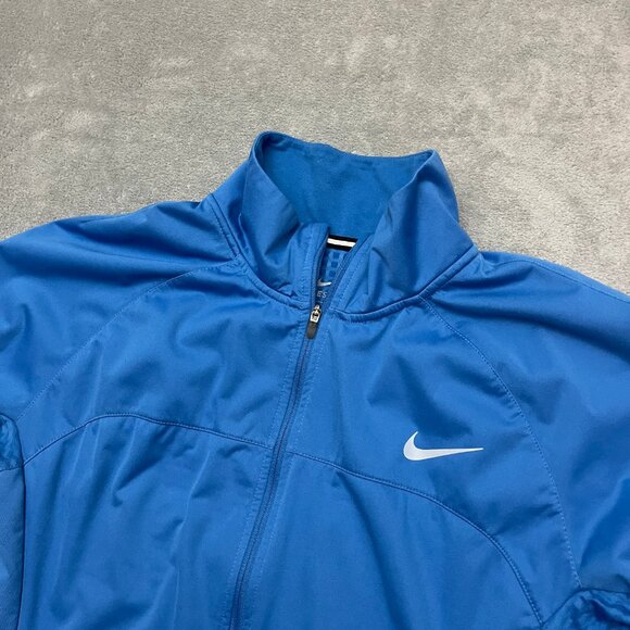 Nike Shield Women's XL Blue Jacket Full Zip Long Sleeves Thumb Holes Running - Picture 2 of 11
